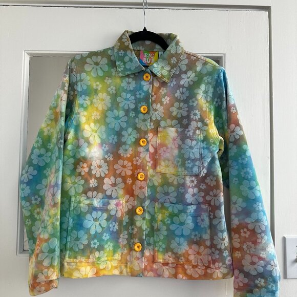 🚨 RARE: BIG BUD PRESS | RAINBOW TIE DYE FLOWER POWER SUIT - Picture 1 of 6